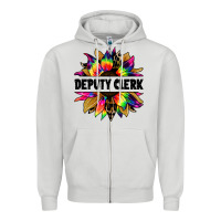 Deputy Clerk Tie Dye Sunflower Zipper Hoodie | Teevron