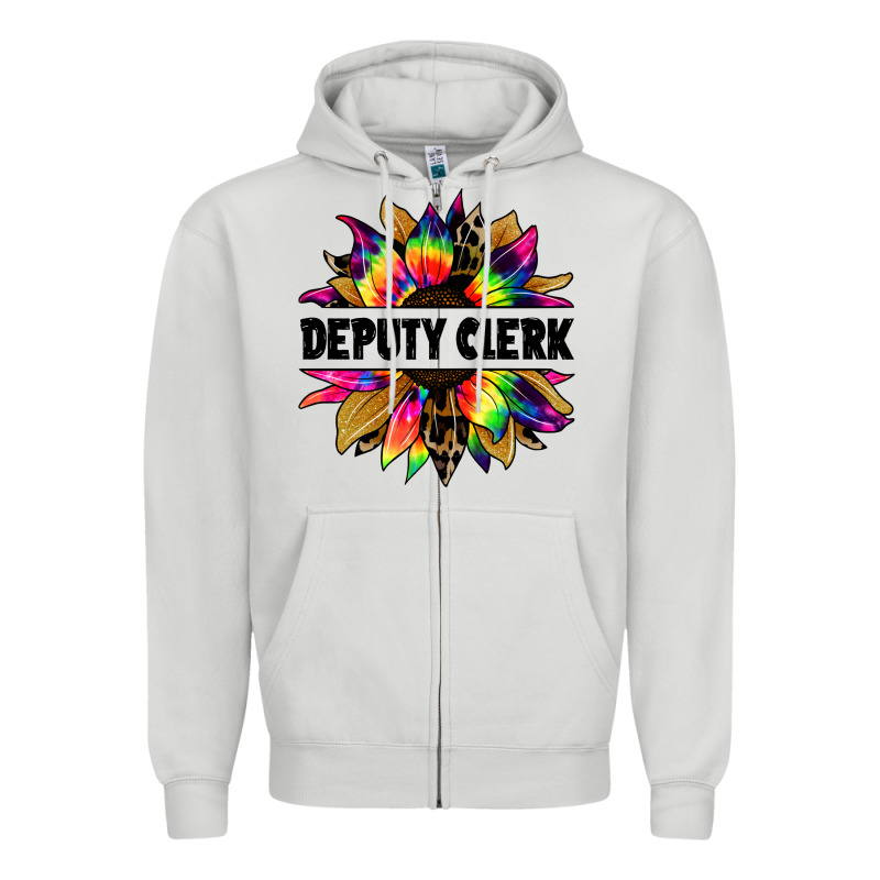 Deputy Clerk Tie Dye Sunflower Zipper Hoodie by Jasminsmagicworld | Teevron