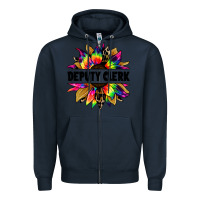 Navy deputy clerk tie dye sunflower Zipper Hoodie - Jasminsmagicworld