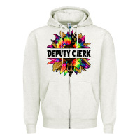Oatmeal Heather deputy clerk tie dye sunflower Zipper Hoodie - Jasminsmagicworld