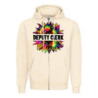 Sandshell deputy clerk tie dye sunflower Zipper Hoodie - Jasminsmagicworld