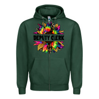 Sports Green deputy clerk tie dye sunflower Zipper Hoodie - Jasminsmagicworld