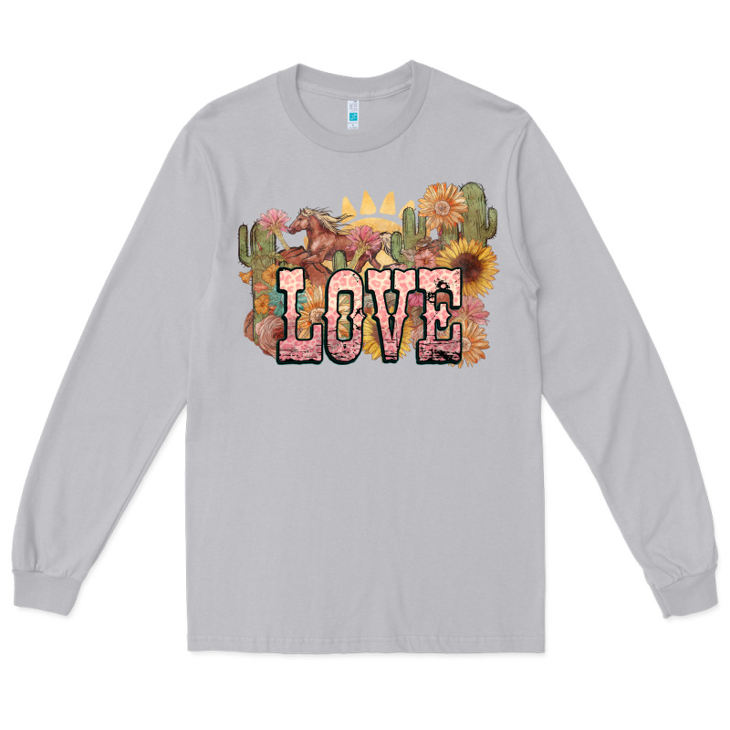 Love Horse Western Floral Long Sleeve Tee by NancyCooperArtShop | Teevron