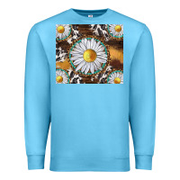 Ocean Blue western daisy and cowhide tumbler tbs Premium Sweatshirt - TumblerDesignByShophia
