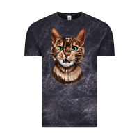 Cloud Black Bengal Cat Face Vintage Tee - LillyAllenDesigns