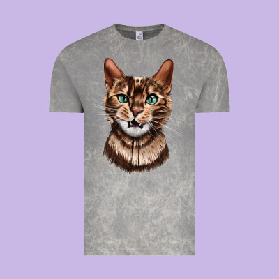 Bengal Cat Face Vintage Tee Designed By Lillyallendesigns