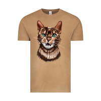 Vintage Camel Bengal Cat Face Vintage Tee - LillyAllenDesigns