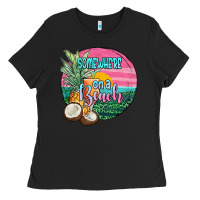 Black somewhere on a beach Ladies Tee - JahusDesignShop