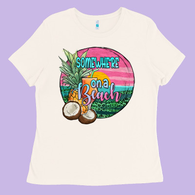 Somewhere On A Beach Ladies Tee Designed By Jahusdesignshop