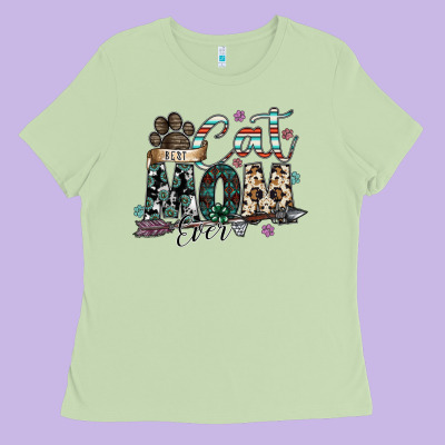 Best Cat Mom Ever Ladies Tee Designed By Sublimationcraftshop