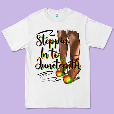 Steppin' In To Juneteenth Heels Premium Tee Designed By Hra Design Shop