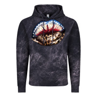 Cloud Black American lips leopard Vintage Hoodie - NancyCooperArtShop