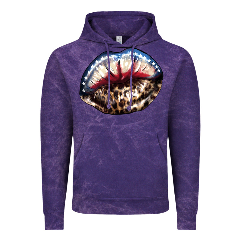 American Lips Leopard Vintage Hoodie by NancyCooperArtShop | Teevron