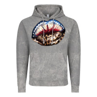 Cloud Rock American lips leopard Vintage Hoodie - NancyCooperArtShop