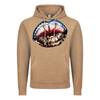 Vintage Coffee American lips leopard Vintage Hoodie - NancyCooperArtShop
