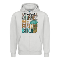 Dove Grey i pretend coffee helps but i'm still a bitch Zipper Hoodie - BarkalooDesign