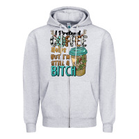 Heather Grey i pretend coffee helps but i'm still a bitch Zipper Hoodie - BarkalooDesign