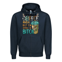 Navy i pretend coffee helps but i'm still a bitch Zipper Hoodie - BarkalooDesign