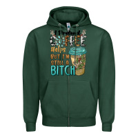 Sports Green i pretend coffee helps but i'm still a bitch Zipper Hoodie - BarkalooDesign