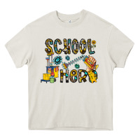 Cream school hero Heavy Core Tee - CowhideDigitalArt