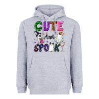 Heather Grey Cute and spooky Heavyweight Hoodie - NancyCooperArtShop