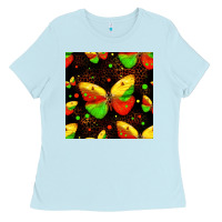 Baby Blue juneteenth butterflies seamless pattern Ladies Tee - HRA Design Shop