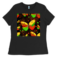 Black juneteenth butterflies seamless pattern Ladies Tee - HRA Design Shop