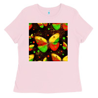 Bubblegum Pink juneteenth butterflies seamless pattern Ladies Tee - HRA Design Shop