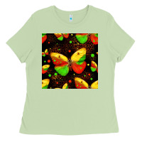Matcha juneteenth butterflies seamless pattern Ladies Tee - HRA Design Shop
