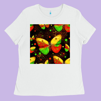 Juneteenth Butterflies Seamless Pattern Ladies Tee Designed By Hra Design Shop