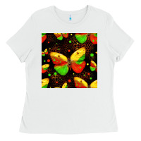 White juneteenth butterflies seamless pattern Ladies Tee - HRA Design Shop