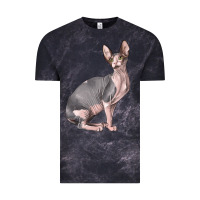 Cloud Black Sphynx Cat Vintage Tee - LillyAllenDesigns