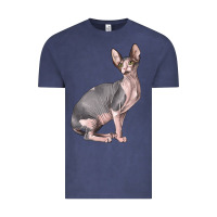Vintage Denim Sphynx Cat Vintage Tee - LillyAllenDesigns