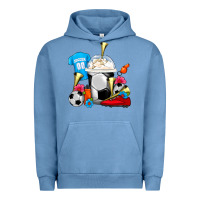 Pigment Pebble Blue Soccer Frappe Coffee Urban Hoodie - FaDigitalArtStudio