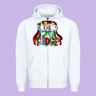 Oh Fudge Christmas Story Zipper Hoodie Designed By Jasminsmagicworld