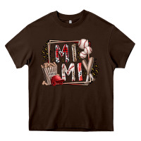 Chocolate Brown mimi baseball Heavy Core Tee - RacoonDesign