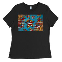 Black 4th of july stars skinny metal can holder Ladies Tee - HRA Design Shop