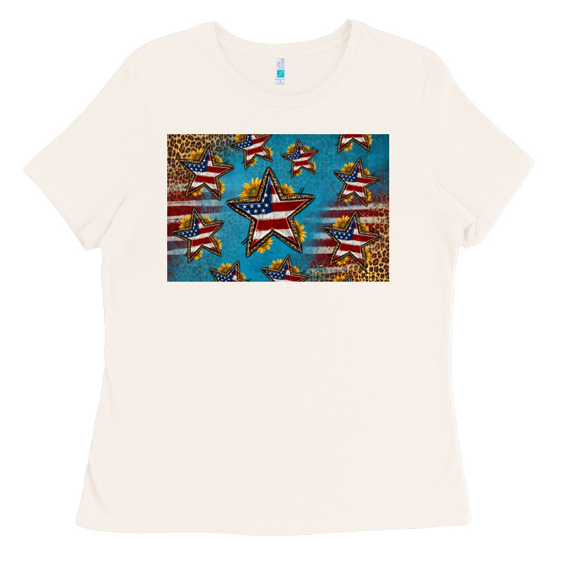 4th Of July Stars Skinny Metal Can Holder Ladies Tee by HRA Design Shop | Teevron