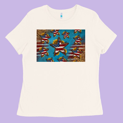 4th Of July Stars Skinny Metal Can Holder Ladies Tee Designed By Hra Design Shop
