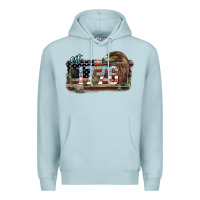 Blue Mist Eat. 1776 eagle 4th of july Premium Hoodie - HowdyJamesFarm
