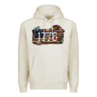 Oatmeal Heather Eat. 1776 eagle 4th of july Premium Hoodie - HowdyJamesFarm