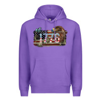 Purple Eat. 1776 eagle 4th of july Premium Hoodie - HowdyJamesFarm