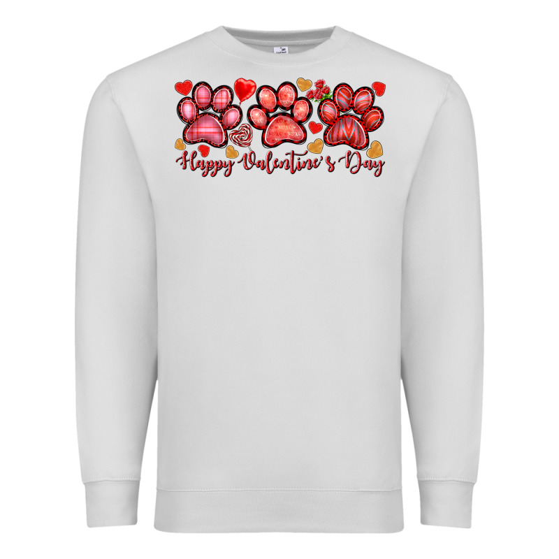 Happy Valentine's Day Paws Valentine's Day Premium Sweatshirt by HowdyJamesFarm | Teevron