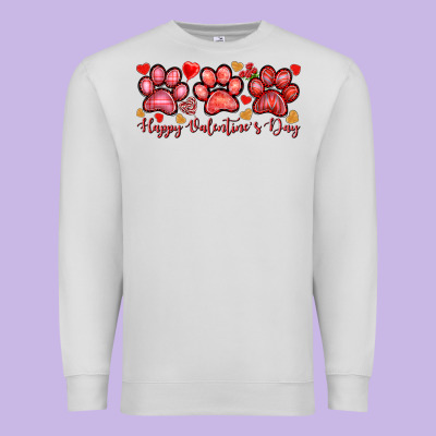 Happy Valentine's Day Paws Valentine's Day Premium Sweatshirt Designed By Howdyjamesfarm