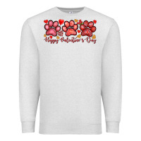 Oatmeal Heather Happy Valentine's Day paws Valentine's Day Premium Sweatshirt - HowdyJamesFarm