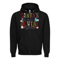 Black santa's favorite dental hygienist Zipper Hoodie - Jasminsmagicworld