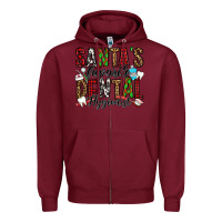Burgundy santa's favorite dental hygienist Zipper Hoodie - Jasminsmagicworld