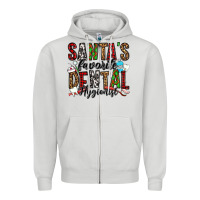 Dove Grey santa's favorite dental hygienist Zipper Hoodie - Jasminsmagicworld