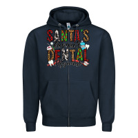 Navy santa's favorite dental hygienist Zipper Hoodie - Jasminsmagicworld