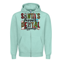 Seafoam santa's favorite dental hygienist Zipper Hoodie - Jasminsmagicworld